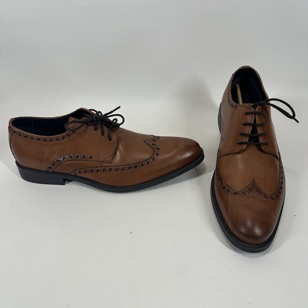 Stacy Adams Men's Rayburn Wingtip Oxford Cognac Size 12 M‎ Style 25036-221